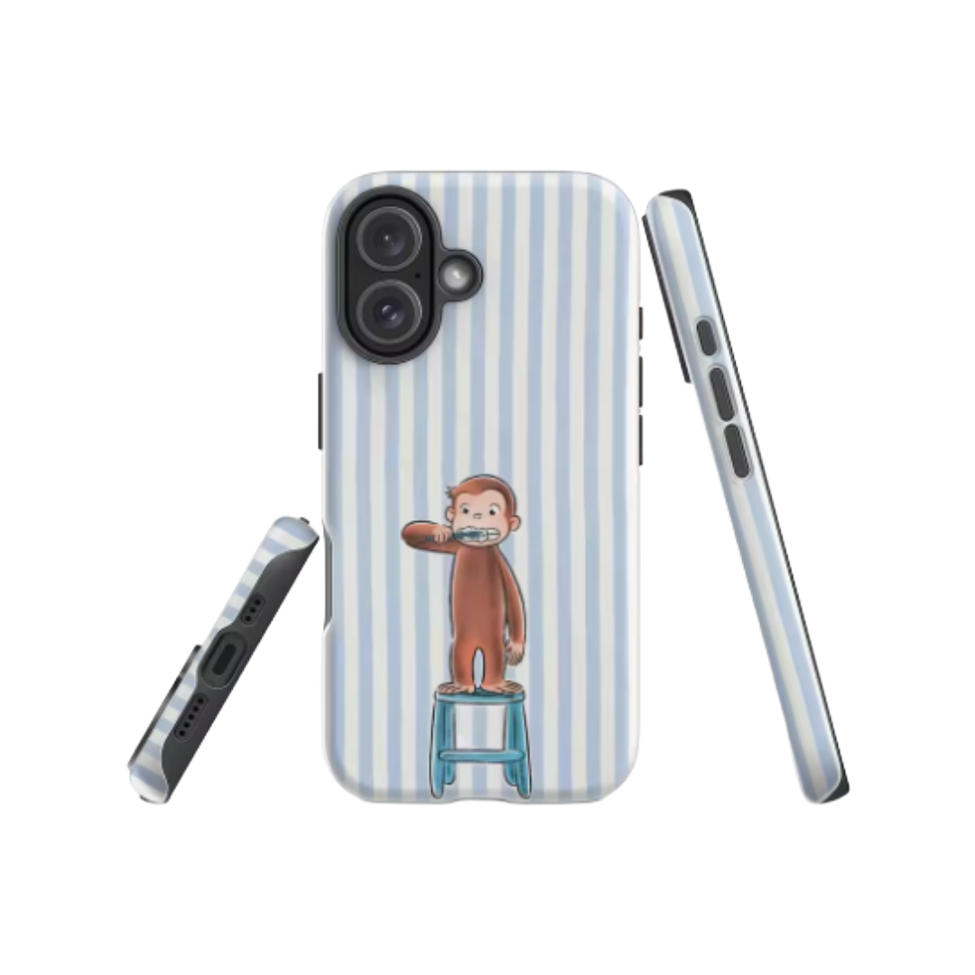 Monkey Brushing Teeth IPhone17 Must-Haves Phone Case for IPhone 17 16 15 14 13 12 85 Pro Max Plus Double-layer Back Cover