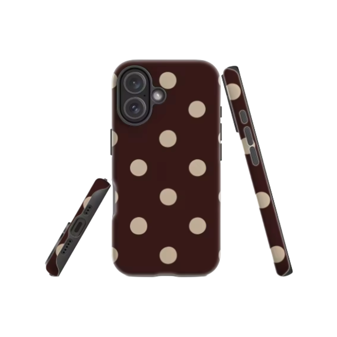 Brown with Beige Dots IPhone17 Must-Haves Phone Case for IPhone 17 16 15 14 13 12 Pro Max Plus Double-layer Back Cover