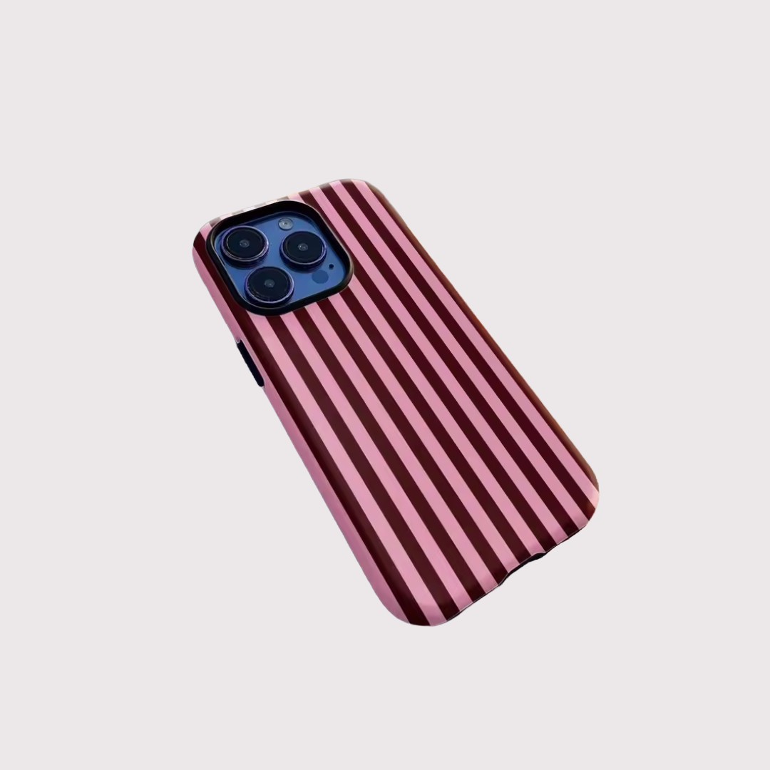 Luxury Fashionable Striped Black Double-layer case for iPhone