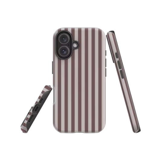 Brown & Ivory Stripes IPhone17 Must-Haves Phone Case for IPhone 17 16 15 14 13 12 Pro Max Plus Double-layer Back Cover