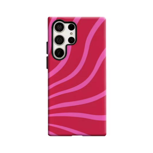 Pink Rays Phone Case for Samsung Galaxy S25 Ultra S24 S23 Ultra Plus Glossy Double-layer Back Cover