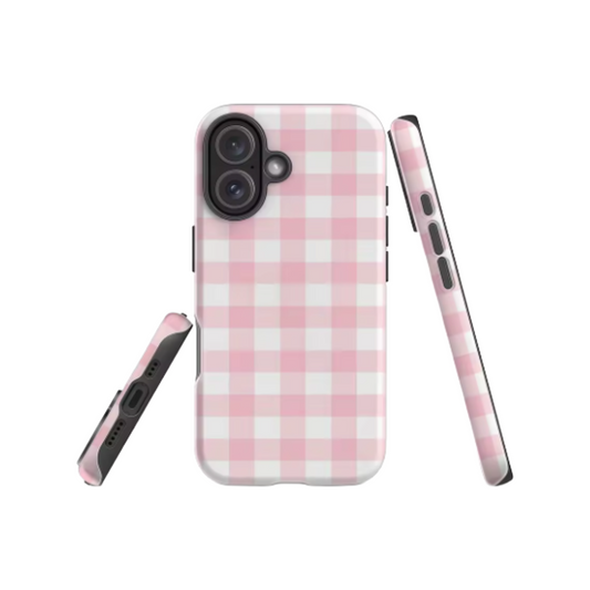 Pink & White Gingham IPhone17 Must-Haves Phone Case for IPhone 17 16 15 14 13 12 11 Pro Max Plus Double-layer Back Cover