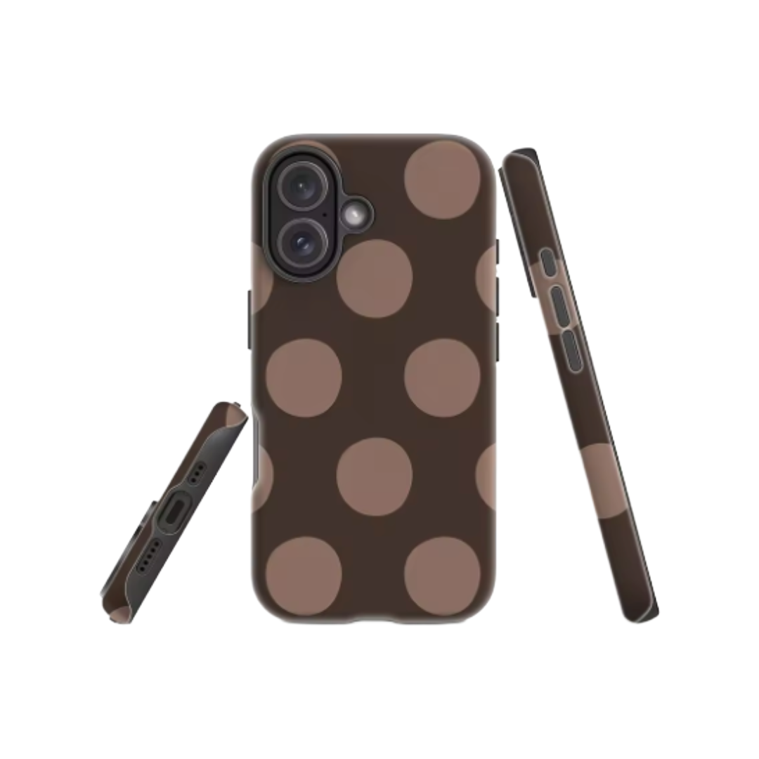 Brown Background with Dots IPhone17 Must-Haves Phone Case for IPhone 17 16 15 14 13 12 Pro Max Plus Double-layer Back Cover