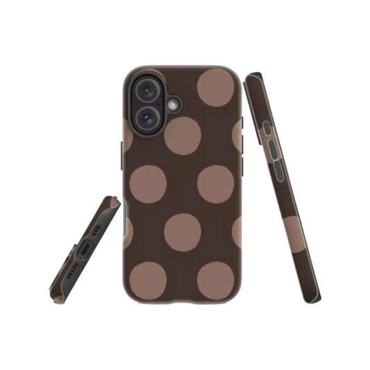 Brown Background with Dots IPhone17 Must-Haves Phone Case for IPhone 17 16 15 14 13 12 Pro Max Plus Double-layer Back Cover