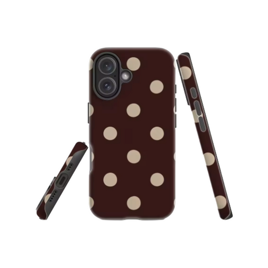 Brown with Beige Dots IPhone17 Must-Haves Phone Case for IPhone 17 16 15 14 13 12 Pro Max Plus Double-layer Back Cover