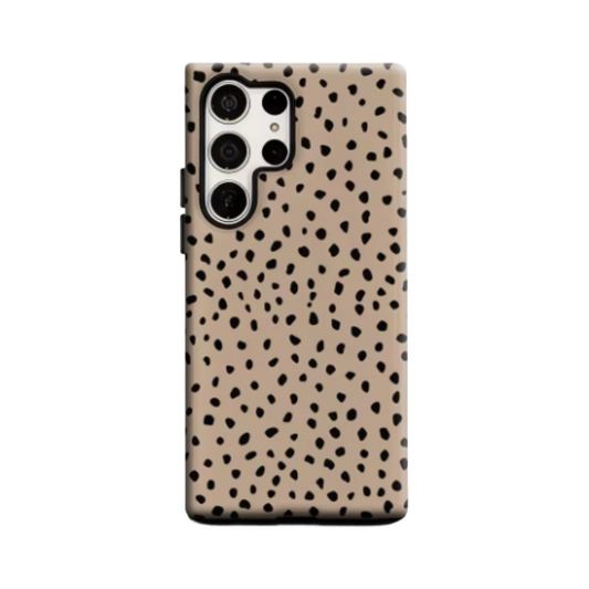 Black Spots on Camel Phone Case for Samsung Galaxy S25 Ultra S24 S23 Ultra Plus Glossy Double-layer Back Cover