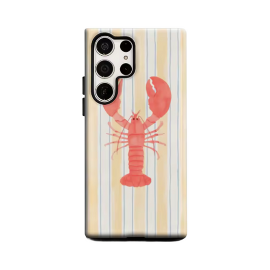 Cute Lobster Phone Case for Samsung Galaxy S25 Ultra S24 S23 Ultra Plus Glossy Double-layer Back Cover