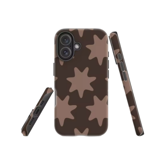 Retro Brown Star Motif IPhone17 Must-Haves Phone Case for IPhone 17 16 15 14 13 12 Pro Max Plus Double-layer Back Cover