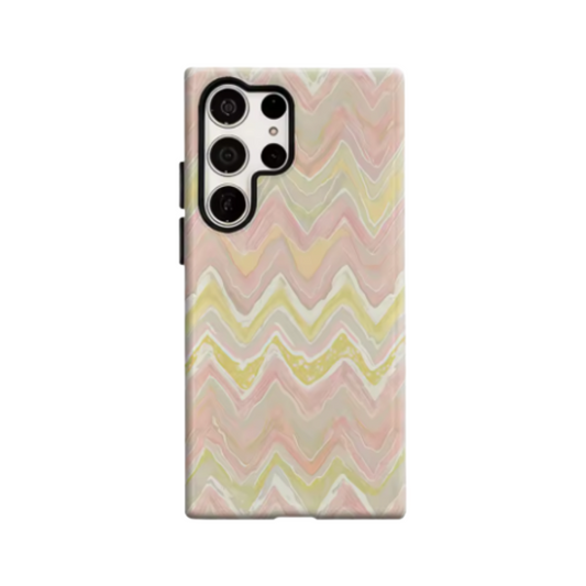Pink Color Mountain Phone Case for Samsung Galaxy S25 Ultra S24 S23 Ultra Plus Glossy Double-layer Back Cover