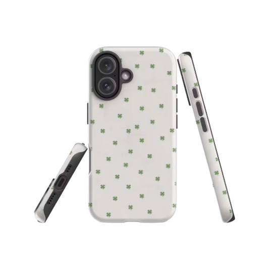 Dainty Clover Pattern IPhone17 Must-Haves Phone Case for IPhone 17 16 15 14 13 12 Pro Max Plus Double-layer Back Cover