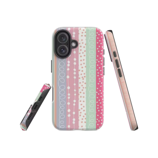 Pastel Striped Patterns IPhone17 Must-Haves Phone Case for IPhone 17 16 15 14 13 12 11 Pro Max Plus Double-layer Back Cover