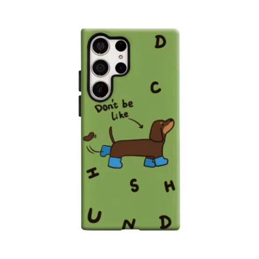 Dachshund Fun Phone Case for Samsung Galaxy S25 Ultra S24 S23 Ultra Plus Glossy Double-layer Back Cover