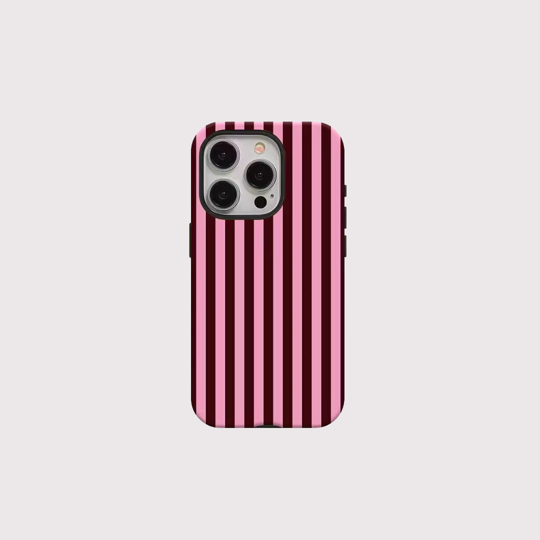 Luxury Fashionable Striped Black Double-layer case for iPhone